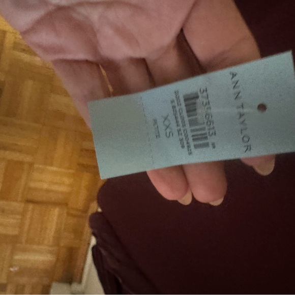 Ann Taylor Women's Burgundy Pleated-Sleeve Blouse - Picture 3 of 5